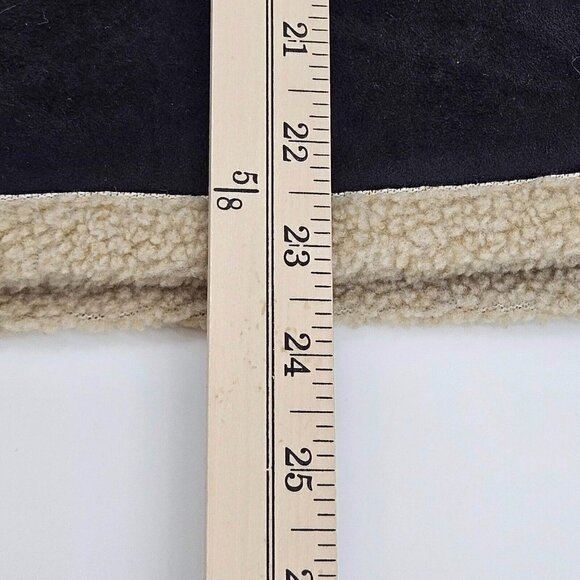 Tasha Polizzi Faux Suede Fleece Lined Vest Black Women's L Embroidered Full Zip - Picture 10 of 10